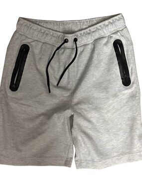 Boys XL Light Gray Athletic Drawstring Shorts with Zip Pockets